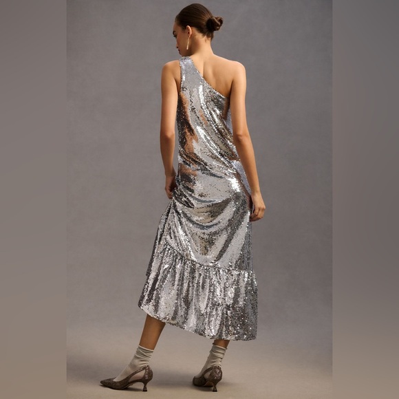 Anthropologie Maeve One-Shoulder Sequin Midi Dress - Picture 3 of 6